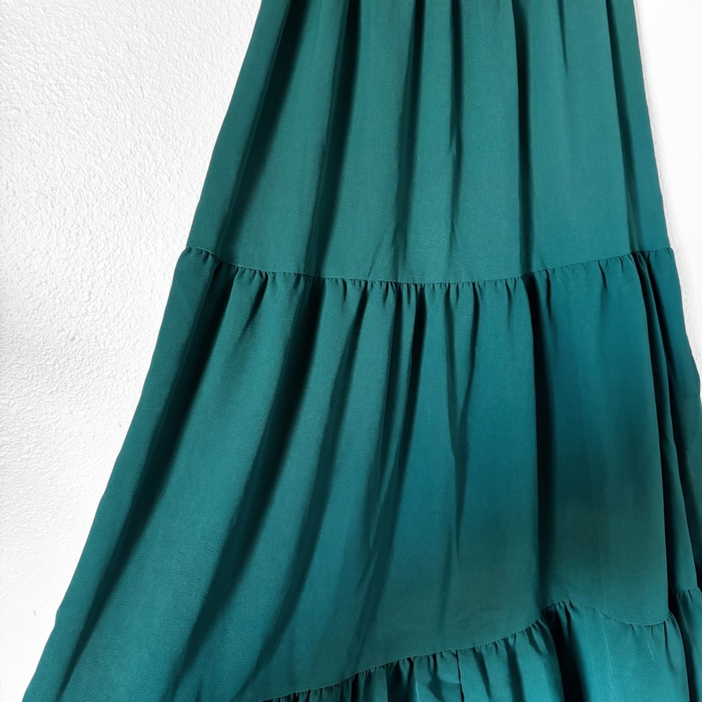 Women’s Tiered Maxi Skirt in Deep Green - Picture 4 of 13